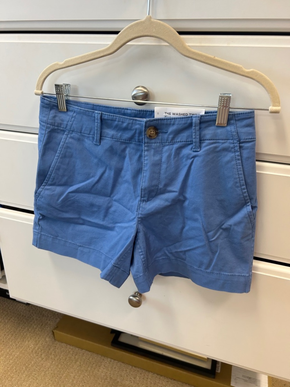 LOFT Light Blue High-Waist Cotton Shorts